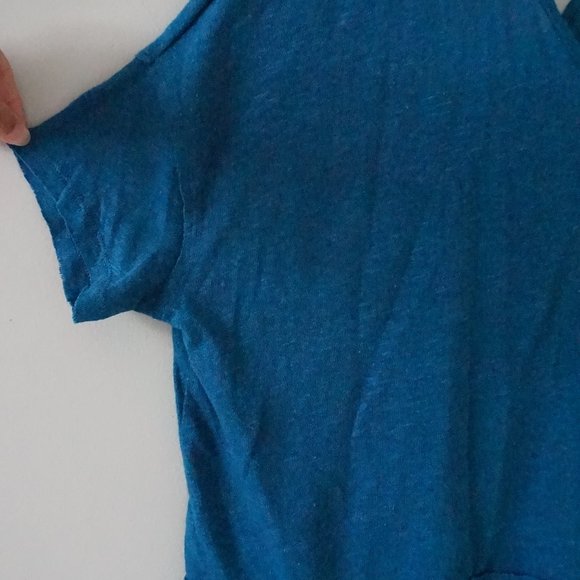 NWT free people Slub knit Back cutouts Top Blue - Picture 5 of 7